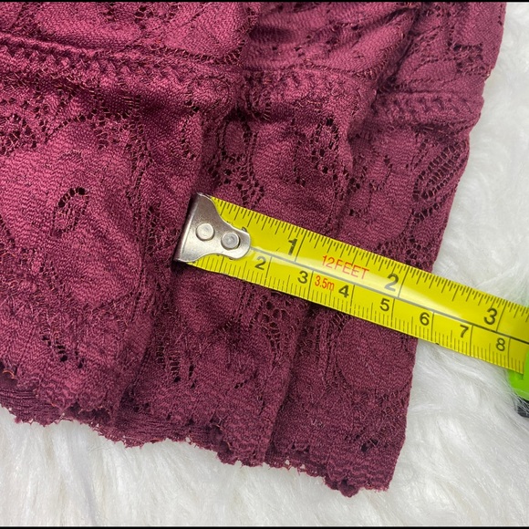 Plus Dk.Burgundy Bralette Hourglass Back Lace Pads - Picture 7 of 10